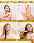 Temporary Gold Hair Color Wax for Kids, Blonde Colored Hair Styling Mud, Washable Goledn Style Dye for Girls Boys Teens, DIY Instant Hair Coloring Gel Cream for Cosplay Halloween Children's Day