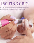Electric Nail Drill Kit, Professional Cordless Electric Nail File for Acrylic Gel Dip Powder Nails Portable Nail Machine Kit Manicure Pedicure Tools Set with Nail Drill Bits Sanding Bands (Purple)