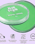 Blue Squid Face Paint Water Based Single Cake Professional Face Paint & Body Paint - Water Activated, Kids Adults Face Painting for Costume, Halloween Makeup, Cosplay - Pastel Green Face Paint 30g