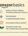 Amazon Basics Make Up Remover Wipes, Fragrance Free, 25 Count, Pack of 6 (Previously Solimo)