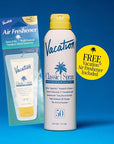 Vacation Classic Spray Sunscreen SPF 50 + Air Freshener Bundle, Broad Spectrum Sunscreen Spray, Vegan Sunblock Spray, Body Spray with SPF, Spray Sunscreen SPF 50, 6 fl. Oz.