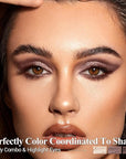 Brown Eyeshadow Stick Makeup 6PCS Set, Neutral Eyeshadow Palette Metallic Shimmer Matte Cream Eye Shadow Eyeliner Brightener Pencil Crayon - TAUPE MAUVE