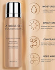 Airbrush Foundation Makeup Spray, Long Lasting Waterproof Full Coverage Foundation for Brighten, Concealer and Hydrating, Natural Matte Finish, Brush and Makeup Sponge Include, 2.36oz (#1 Natural)