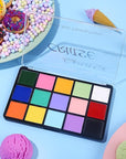 UCANBE Face Body Paint Oil, 15 Macaron Colors Professional Makeup Palette - Non Toxic Hypoallergenic Safe Facepaint for Halloween, Cosplay Costumes, Parties and Festivals