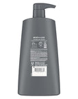 DOVE MEN + CARE Shampoo Charcoal + Clay 3 Count For Healthy-Looking Hair Naturally Derived Plant Based Cleansers 25.4 oz