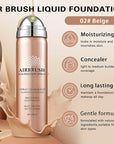 Airbrush Foundation with Primer,Silk Flawless Airbrush Makeup,Buildable Coverage with Anti-aging Formula,Moisturizing Foundation Makeup (02 Beige)