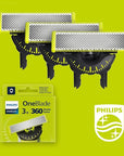 Genuine Philips OneBlade 360 Replacement Blades, For OneBlade Electric Shaver and Trimmer, 3 Pack, Model QP430/60