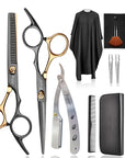 Professional Scissors for Hair, Fcysy Hair Cutting Shears Kit Barber Hairdresser Shears Thinning Scissors Set Straight Edge Razor Salon Supplies for Men, Tijeras De Peluqueria Profesional