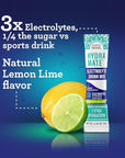 GuruNanda Hydramate Hydration Support Drink Mix - Electrolyte Powder Packets for Dehydration, Exercise & Energy - No Added Sweeteners, Non-GMO, Natural Lemon Lime Flavor - 2 Count (0.56 oz Each)