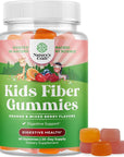 Kids Fiber Gummy Prebiotics Supplement - Soluble Fiber Gummies for Kids for Easing Constipation and Supporting Digestive Health Kids Fiber Gummies Immune System Booster Delicious Gummy Vitamins