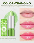 Ownest 10 Pcs Aloe Vera Lip Balm, PH Color Changing Lipstick, Change from Green to Natural Pink, Deep Hydrating Tinted Lip Balm, Daily Lip Moisturizer for Dry Cracked Lips, with Real Aloe Vera