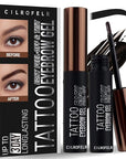 Cilrofelr Tattoo Peel Off Eyebrow Gel, Easy Tattoo Brow Peel Off Gel, Last Up to 3 Days, Waterproof, Transfer-proof, For Fuller & Defined Looking Brows, Gray Black (2 Pack)