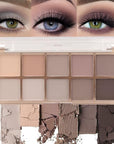 evpct 10 Colors Matte Nude Eye Shadow Palette Makeup for Older Women, Nude Brown Pink Cocoa Taupe Mauve Neutral Matte Cream Smokey Mini Eyeshadow Palette for Blue Green Eyes, Contour Makeup Palettes 4