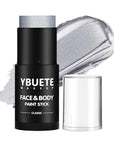 Silver Face Body Painting Stick, Professional Silver Full-coverage Cream Face Paint for Halloween SFX Cosplay Makeup, Washable Eye Body Stick for Adult Costume Party