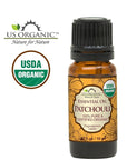 US Organic 100% Pure Patchouli Essential Oil - USDA Certified Organic, Steam Distilled - W/Euro droppers (More Size Variations Available) (10 ml / .33 fl oz)
