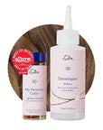 eSalon Permanent Hair Color & Dye Kit - Light Brown Golden - Professional-Grade Ammonia-Free Personal Colorist for Up To 100% Gray Coverage on All Hair Types