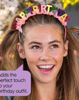 Scunci by Conair Birthday headband- Birthday girl head band- Birthday gifts for women or girls - Bright colors w/ tulle - 1 Count