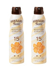 Hawaiian Tropic Weightless Hydration Clear Spray Sunscreen SPF 15, 6oz Twin Pack | Hawaiian Tropic Sunblock, Oxybenzone Free Spray Sunscreen Pack, 6oz each