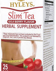 Hyleys Slim Tea Goji Berry Flavor - Weight Loss Herbal Supplement Cleanse and Detox - 25 Tea Bags (6 Pack)
