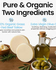 Cattle Creek Whipped Beef Tallow for Skin & Face – Deeply Moisturizing Tallow Balm – Organic Grass-Fed Skincare – Nourishes Dry, Sensitive Skin– Non-Comedogenic, Fast-Absorbing (4oz, Unscented)