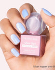 Dashing Diva One Gel Color & Magnetic Topper Duo - Birdie & Silver Glitter Topper - 3-in-1 Base Coat, Nail Color & Top Coat - Gel Nail Polish Set