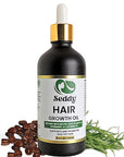 Seddy Rosemary Mint Hair Growth Oil – Caffeine, Rosemary, Castor, Biotin, Peppermint, Argan & Jojoba | Hair Growth Oil & Scalp Treatment for Thicker, Fuller, Healthier Hair -3.4 Fl. Oz