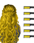 MSDADA New Hair Chalk Comb Temporary Hair Color Dye for Girls Kids with Light Color Hair, Washable Hair Chalk for Girls Age 4 5 6 7 8 9 10 Birthday Cosplay DIY, Christmas, New Year(Yellow)