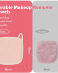 Makeup Remover Cloth, 6" x 6" Make Up Towels Reusable Face Cloth for Washing Face, 12 Pack Makeup Remover Pads Microfiber Face Washcloth with Mesh Bag, Beige