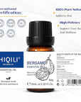 HIQILI Bergamot Essential Oil for Diffuser, Skin, Hair, DIY, 100% Pure & Natural, Travel Size - 0.33 Fl Oz (10 mL)