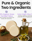 Cattle Creek Whipped Beef Tallow for Skin & Face – Deeply Moisturizing Tallow Balm – Organic Grass-Fed Skincare – Nourishes Dry, Sensitive Skin– Non-Comedogenic, Fast-Absorbing (4oz, Lavender Vanilla)