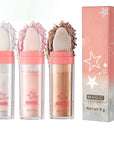 3 Color Glitter Powder Highlighter Makeup, Body Brightens Patting Powder.