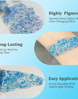 MEICOLY Chameleon Mermaid Blue Body Glitter,Chunky Face Glitter for Halloween,Color Changing Mermaid Glitter Face Paint,Glitter Sequins for Face Body Hair,Festival Party Cheer Glitter Makeup