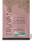 Truvani Vegan Pea Protein Powder | Vanilla Chai | 20g Organic Plant Based Protein | 1 Serving | Keto | Gluten & Dairy Free | Low Carb | No Added Sugar