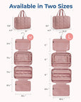 BAGSMART Travel Toiletry Bag with Jewelry Organizer, Hanging Travel Bag for Toiletries, Puffy Makeup Cosmetic Bag Organizer, Carry-on Travel Accessories Essentials, Dark Pink-M