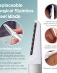 Professional Dermaplaning Tool for Women – Metal Handle, Replaceable Blade, Smooth Skin & Peach Fuzz Removal, At-Home Exfoliation Razor