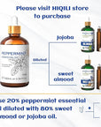 HIQILI 1 Fl Oz Peppermint Oil, for Homemade Spray, Diffuser, 100% Pure Natural 30ML