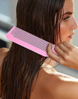 Boao 3 Pieces Barber Combs Flat Top Clipper Combs Hair Cutting for Flat Top and Clipper Cuts(Pink)