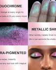 Afflano Chameleon Glitter Eyeshadow Metallic Eyes Makeup, Color Changing Holographic Multichrome Eyeshadow Shimmer, Highly Pigmented Duo Chrome Minerals Eye Shadow, Sparkling Face Highlighter