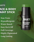 Green Face Body Painting Stick, Professional Full-coverage Cream Green Face Paint for St. Patrick's Day Halloween SFX Witch Monster Cosplay Makeup, Washable Body Paint for Adult Carnival