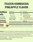 TEAZEN Pineapple Kombucha Tea, Hydration Drink Mix, Sugar Free, Live Probiotics & Prebiotics, 10 Sticks, 1.76oz