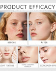 Blanc Cover Cream Stick,Korean Color-Changing Foundation Stick, Full Coverage Base Makeup, Dual-Ended with Detachable Brush for a Flawless Look (Ivory White)