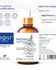 HIQILI Patchouli Essential Oil Organic, 100% Pure, for Diffuser, Homemade Perfume, Skin Care, Aromatherapy, Gift for Hippie Friend-30ML