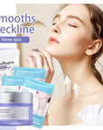 2PCS Neck Firming Cream and Neck Mask Set,Non-greasy Tighten Lift Firming Face Cream Skincare Moisturizer, 3 Pieces Deep Moisturizing Masks for Tightening, All Skin Type, 5 Pack