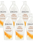 Jergens Ultra Healing Dry Skin Lotion, Hand and Body Moisturizer for Quick Absorption into Extra Dry Skin with Hydralucence Blend, Vitamins C, E and B5, White, 32 oz, Pack of 6