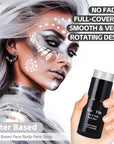 Go Ho Pearl Silver Face Body Paint Stick,Water Based Washable Face Paint Stick,Non-toxic Full-coverage Cream Silver Body Paint for Adults Children Halloween Cosplay SFX Makeup