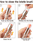 kullder 5-in-1 Makeup Brush Travel Makeup Brush set Dual Ended Mini Makeup Brush Pen Foundation Powder Concealer Shadow Blush Makeup Brushes with 2 Sponge Puff Womens Gift Idea for Beauty Lover