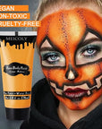 MEICOLY Orange Cream Face Body Paint,2.37Oz Large Tube Water Based Washable Face Paint,Non-Toxic Full Body Paint for Adults and Children, Pumpkin Halloween SFX Special Effects Cosplay Makeup,Orange