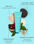 TULA Skin Care So Poreless Exfoliating Blackhead Scrub - Powerful and Gentle Exfoliation, Refreshing and Smoothing, Contains Probiotic Extracts, Volcanic Sand, Pink Salt, and Witch Hazel, 2.89 oz.