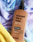 b.tan Sun Tanning Lotion Spray | Bronzed Like a Boss - Brown Outdoor Bronzing Accelerator, Best Tan Intensifier, No SPF, Packed with Coconut Oil, Peptides, & Vitamin E, Austrailian Brand, 8.45 Fl Oz