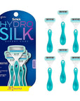 Schick Hydro Silk Sensitive Women's Disposable Razors, 6ct | 5-Blade Disposable Razors for Women Sensitive Skin | Travel Razor for Women